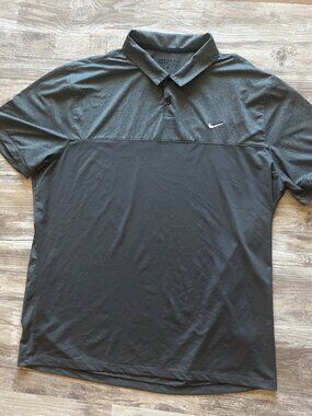 Nike Golf Polo Shirt Mens XL Gray Dri-FIT Golf Performance